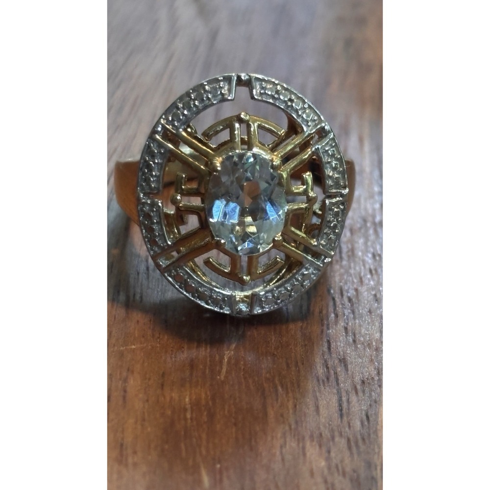 STS Sterling Silver Blue Topaz Ri G Size 7.25
